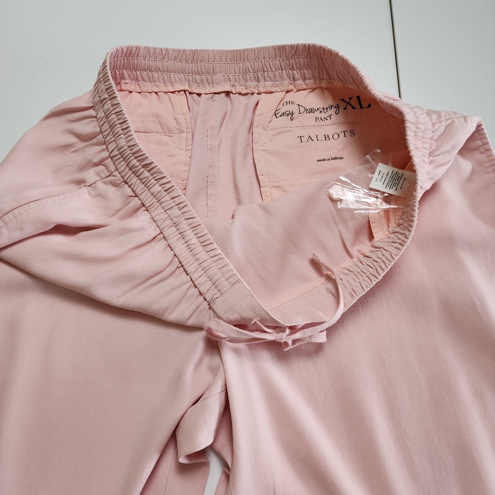 Talbots Womens The Easy Drawstring Pant Size XL Pink Lyocell Drawstring Waist - Picture 6 of 13
